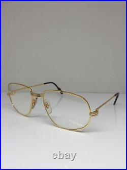 New Vintage Cartier Romance Eyeglasses LC c. Shiny Gold 58-18mm 96518510 France