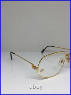 New Vintage Cartier Romance Eyeglasses LC c. Shiny Gold 58-18mm 96518510 France