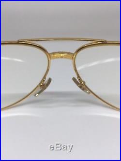 New Vintage Cartier Vendome Laque Bordeaux Large Aviator Eyeglasses Gold Plated
