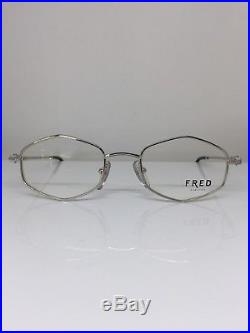 New Vintage FRED Lunettes BELLE ILE Platinum Eyeglasses Force 10 France 49-19mm