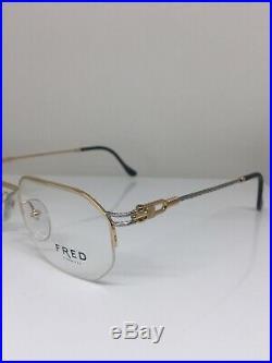 New Vintage FRED Lunettes Beaupre Bicolore Gold Eyeglasses Force 10 France 52mm