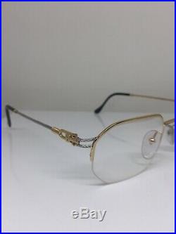 New Vintage FRED Lunettes Beaupre Bicolore Gold Eyeglasses Force 10 France 52mm