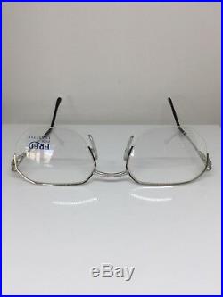 New Vintage FRED Lunettes Beaupre Platinum Eyeglasses Force 10 Made France 52mm
