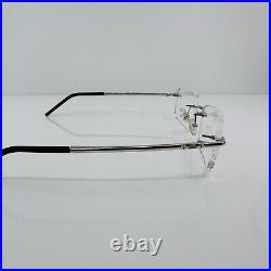 New Vintage FRED Lunettes CUT 008 F1 Rimless Eyeglasses C. 002 Platinum 55-20mm