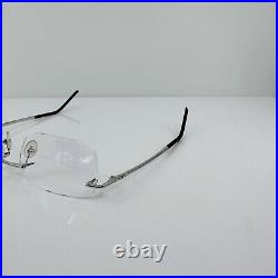 New Vintage FRED Lunettes CUT 008 F1 Rimless Eyeglasses C. 002 Platinum 55-20mm