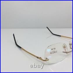 New Vintage FRED Lunettes CUT 008 F3 Rimless Eyeglasses C. 005 Bicolore 54mm