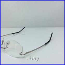 New Vintage FRED Lunettes CUT 008 F4 Rimless Eyeglasses C. 002 Platinum 52-20mm