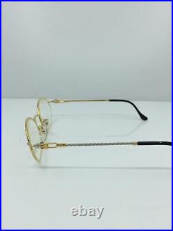 New Vintage FRED Lunettes Comores Eyeglasses Gold Bicolore Made France 50-21mm