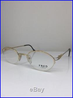 New Vintage FRED Lunettes Feroe Eyeglasses Gold Bicolore Rose C. 005 France 49mm