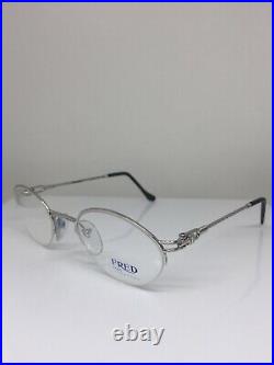 New Vintage FRED Lunettes Feroe Platinum Eyeglasses Force 10 Made In France 49mm