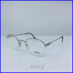 New Vintage FRED Lunettes Grand Largue Eyeglass C. Platinum Platine France 50mm