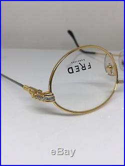 New Vintage FRED Lunettes Ketch Gold Bicolore C. 001 Eyeglasses Made France 51mm