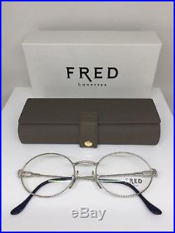 New Vintage FRED Lunettes Ketch Platinum Eyeglasses Force 10 Made In France 51mm
