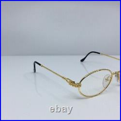 New Vintage FRED Lunettes Ketch Shiny Yellow Gold Eyeglasses Made France 49-21mm