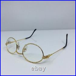 New Vintage FRED Lunettes Ketch Shiny Yellow Gold Eyeglasses Made France 49-21mm