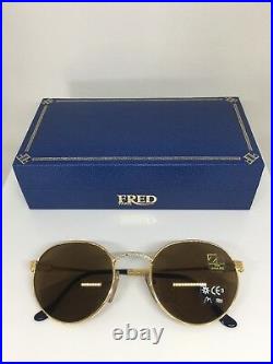 New Vintage FRED Lunettes Ouragan Gold Bicolore C. 001 Sunglasses 53-21mm France