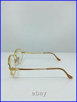 New Vintage FRED Lunettes Paris Eyeglasses Joyau C. 05 Gold with Orange 55-18mm