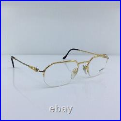 New Vintage FRED Lunettes Shetland Eyeglasses Gold Bicolore Made France 51-20mm