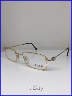 New Vintage FRED Lunettes Tropique C. Gold Bicolore Rose C. 005 Eyeglasses 51mm