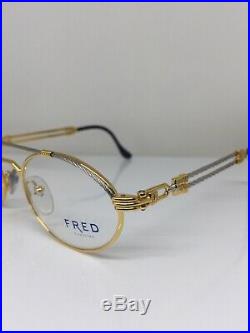 New Vintage FRED Lunettes Winch Gold Bicolore C. 001 Eyeglasses Made France 49mm