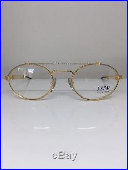 New Vintage FRED Lunettes Winch Gold Bicolore C. 001 Eyeglasses Made France 53mm