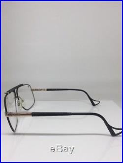 New Vintage Jean Claude Killy 472 Aviator Eyeglasses M. 472 Shiny Black & Gold