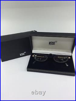 New Vintage Mont Blanc Meisterstuck Eyeglasses C. Shiny Black & Gold 52mm France