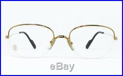 Nos Vintage Eyeglasses Cartier Montaigne Gold Silver Nylor Frame Square Round