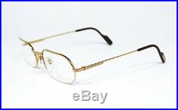 Nos Vintage Eyeglasses Cartier Must Ascot Gold Silver Nylor Frame Square Vendome