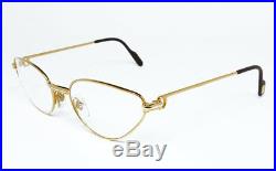Nos Vintage Eyeglasses Cartier Rivoli Gold Silver Woman Frame Sunglasses Vendome