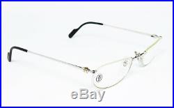Nos Vintage Eyeglasses Cartier T8100348 48 Platinum Gold Nylor Frame Sunglasses