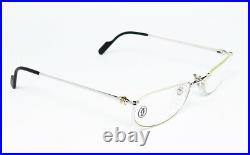Nos Vintage Eyeglasses Cartier T8100348 51 Platine Gold Nylor Oval Frame Louis