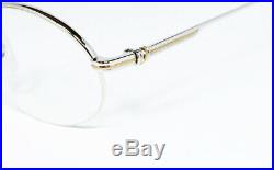 Nos Vintage Eyeglasses Cartier T8100376 Platinum Nylor Oval Frame Sunglasses
