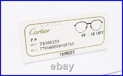Nos Vintage Sunglasses Cartier Colisee T8100233 Chrome Platinum Gold Nylor Round
