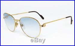 Nos Vintage Sunglasses Cartier Sapphire Louis Gold Gradient Round Frame Vendome