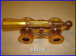 Opera glasses from the 1800's/true vintage, gold/yellow mother of pearl