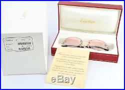 Orig. CARTIER Eye Frame T8100632 Jewelry Platine Rimless 50-16 130 mm France NEW