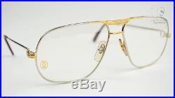 Orig NOS c1988 Vintage CARTIER TANK L. C Eyeglasses PLATINE 62-14 L Unworn Luxury