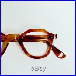 Original 1950s French eyeglasses thick crown panto handmade in france / Rare