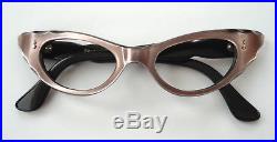 Pink & Black Silver Stars 50s Cateye Vintage French Eyeglasses Sunglasses Frame