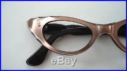 Pink & Black Silver Stars 50s Cateye Vintage French Eyeglasses Sunglasses Frame