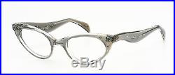 Pointy 1950s cateye eyeglasses, by SELECTA Mod SUZETTE Decor crystal smoke EG1-1