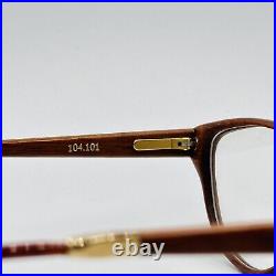 Pol Gaspard Eyeglasses Women Oval Brown Real Wood Vintage Mod. 104.101 NEW