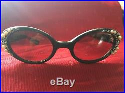 RARE VINTAGE L. Evrard Eyeglasses Sunglasses With Rhinestones Pearls MADE IN FRANCE