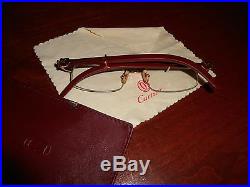 RARE Vintage Cartier EyeGlasses Frames Half Rimless Size135x20 France