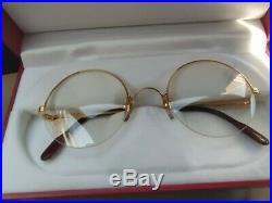 Rare Vintage Cartier round half frame eyeglasses size 48mm