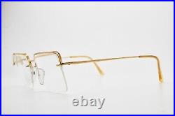 Retro Eyewear Glasses C. U Half-Frame Gold Plated Square Eyeglasses Frame