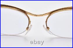 Retro Eyewear Glasses SL Gold Plated CatEye Eyeglasses Frame