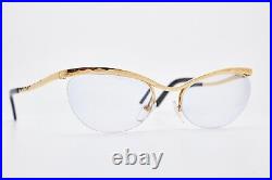 Retro Eyewear Glasses SL Gold Plated CatEye Eyeglasses Frame