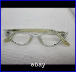SELECTA 1950's Cat Eye Rhinestone Pearl Blue Green Vintage Eyeglasses Frame